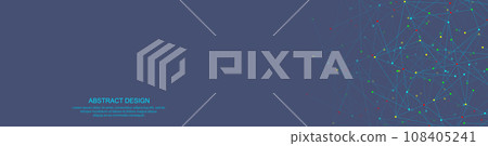 Abstract technology background of global network connection and communication with connecting the dots and lines for banner design or header. Vector illustration 108405241