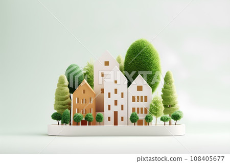 City of White Building Blocks (3D) A fun cityscape and a fun life. 108405677