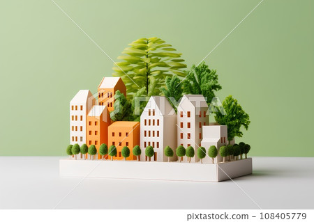 A city of pastel building blocks (3D) A fun cityscape and a fun life. A city of pastel building blocks (3D) A fun cityscape and a fun life. 108405779