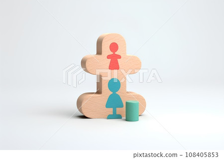 People icons and building blocks of peace of mind People icons and building blocks of peace of mind 108405853