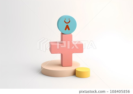People icons and building blocks of peace of mind People icons and building blocks of peace of mind 108405856