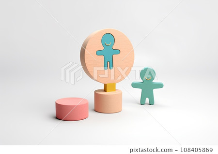 People icons and building blocks of peace of mind People icons and building blocks of peace of mind 108405869