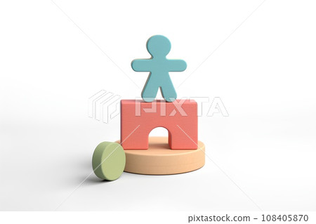 People icons and building blocks of peace of mind People icons and building blocks of peace of mind 108405870