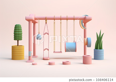 柔和的彩色遊樂設施(正面) 柔和的彩色遊樂設施(正面) 108406114