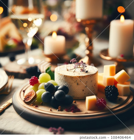close up photo of plate with cheese dish on some festive event, party or wedding reception. macro lens close up photo of plate with cheese dish on some festive event, party or wedding reception. macro lens 108406464