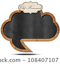 Blackboard Speech Bubble Shaped with Text Chef Recommends Isolated on White 108407107