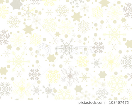雪花無縫背景/黃色 108407475