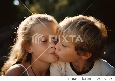 Foreign boy and girl kissing AI generated Foreign boy and girl kissing AI generated 108407496
