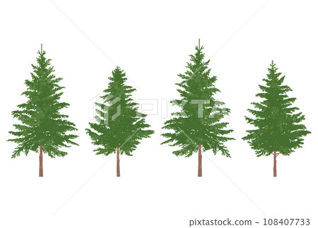 水平排列的針葉樹的插圖 108407733