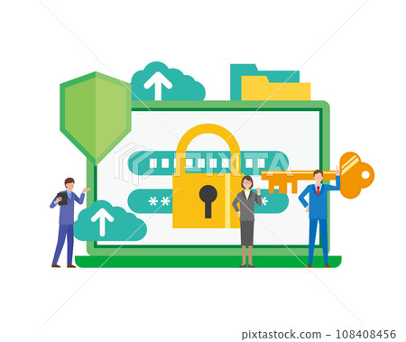 網路安全圖像插圖 108408456