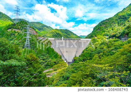 Hase Dam surrounded by fresh greenery Hase Dam surrounded by fresh greenery 108408743