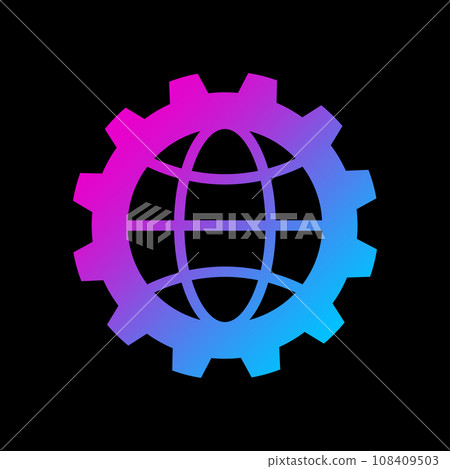 Global settings vector icon. Settings, download and connection. Flat style sign for mobile concept and web design. Global settings sign. EPS 10 108409503