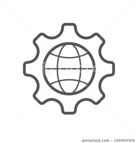 Global setting vector outline icon illustration. Editable Stroke. EPS 10. 108409504