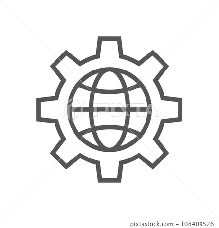 Global Setting vector outline icon illustration. Editable Stroke. EPS 10 108409526