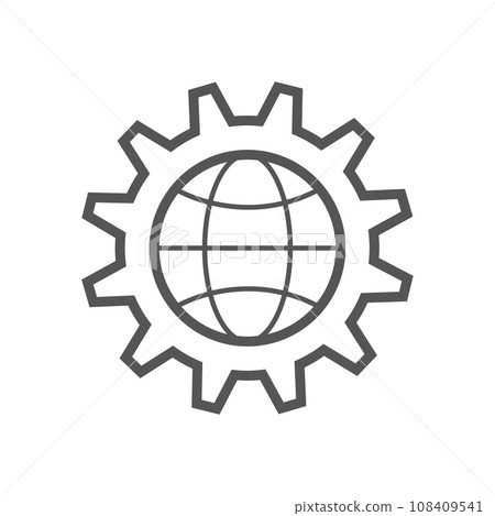 Global settings vector icon. Settings, download and connection. Flat style sign for mobile concept and web design. Global settings sign. EPS 10 108409541