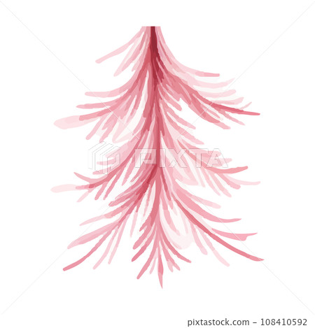 聖誕粉紅色裝飾水彩插圖 聖誕粉紅色裝飾水彩插圖 108410592