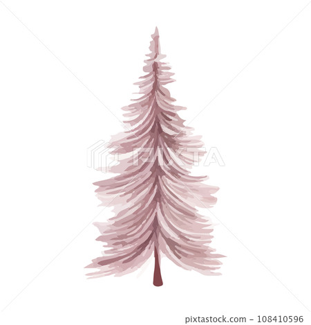 Christmas pink ornament watercolor illustration 108410596