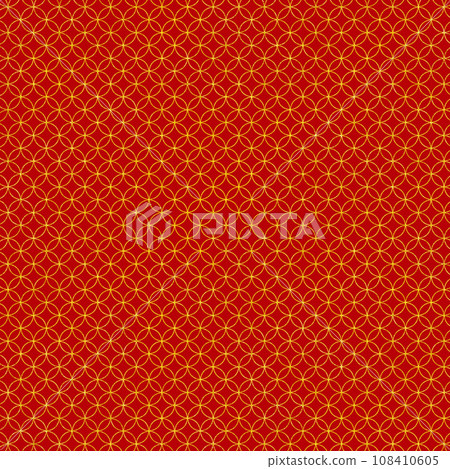 Japanese pattern background Cloisonné pattern red and gold square Japanese pattern background Cloisonné pattern red and gold square 108410605