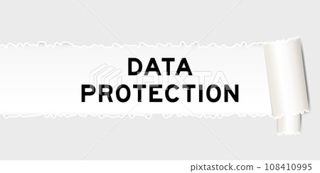 Ripped gray paper background that have word data protection under torn part 108410995