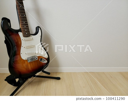 Electric guitar (text space) 108411290