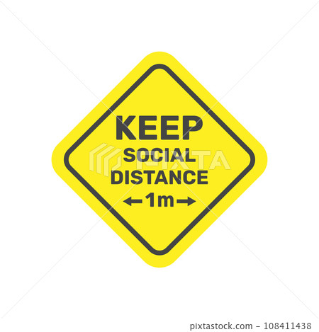 Social Distancing. Keep safe distance 1 metr icon. Warning Sign. Vector Image. EPS 10. 108411438