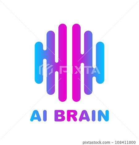 Brain Logo colored silhouette design vector template. 108411800
