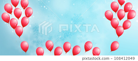 bright winter balloons banner 108412049