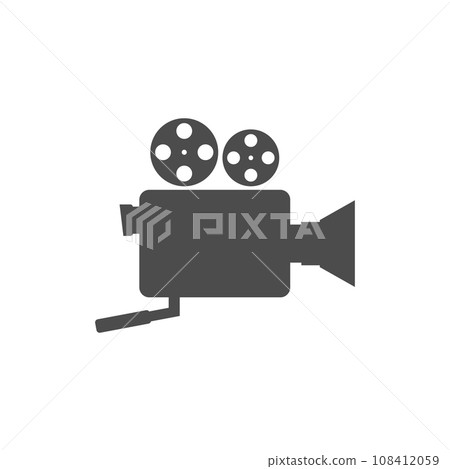 Video camera icon. Silhouette, isolated vector symbol on white background.  108412059