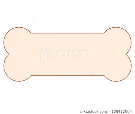 Big wide bone. Vector clipart on empty clean white background. 108412064