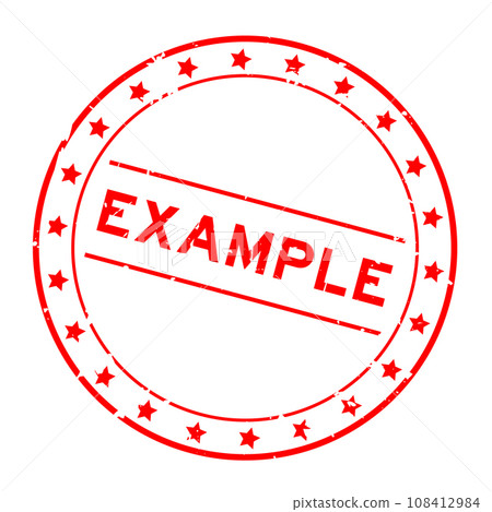 Grunge red example word round rubber seal stamp... - Stock Illustration ...