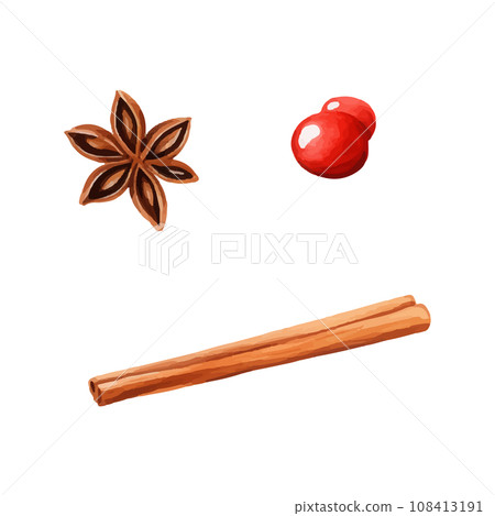 Spice watercolor illustration 108413191