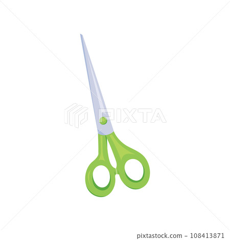 Cartoon style green scissors 108413871