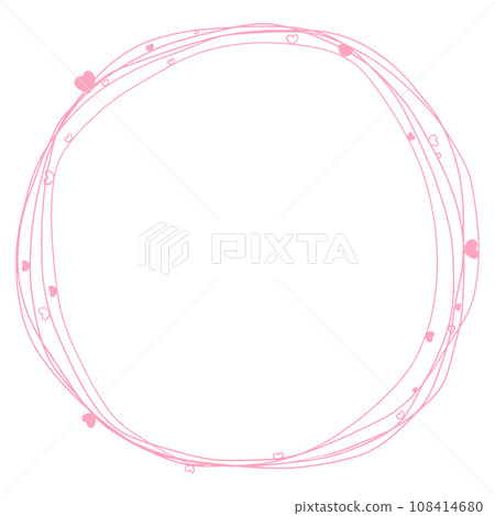 可愛的心型圓框粉紅色 可愛的心型圓框粉紅色 108414680