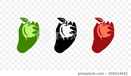 Hand picks an apple from a tree, fruit and garden, graphic design. Food, meal, plant, juice, nature, crop and harvest, vector design and illustration Hand picks an apple from a tree, fruit and garden, graphic design. Food, meal, plant, juice, nature, crop and harvest, vector design and illustration 108414682