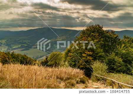 Polonina Wetlinska, Bieszczady mountain, Bieszczady National Park, Poland. Polonina Wetlinska, Bieszczady mountain, Bieszczady National Park, Poland. 108414755