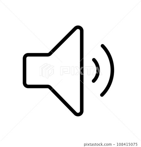 Flat outlined megaphone icon or vector symbol. Alert icon, announcement icon. Horn icon. Loudspeaker. 108415075