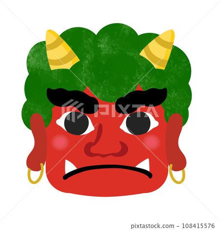 [節分素材] 紅色惡魔臉 108415576