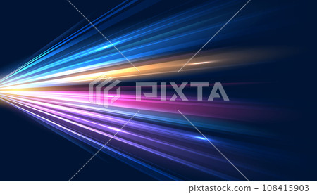 Modern abstract high-speed light effect. Abstract background with curved beams of light. Technology futuristic dynamic motion. Movement pattern for banner or poster design. Vector EPS10. Modern abstract high-speed light effect. Abstract background with curved beams of light. Technology futuristic dynamic motion. Movement pattern for banner or poster design. Vector EPS10. 108415903