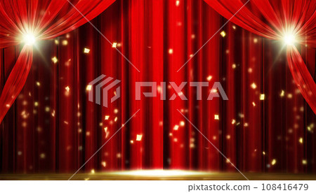 Spotlight confetti red curtain image material Spotlight confetti red curtain image material 108416479