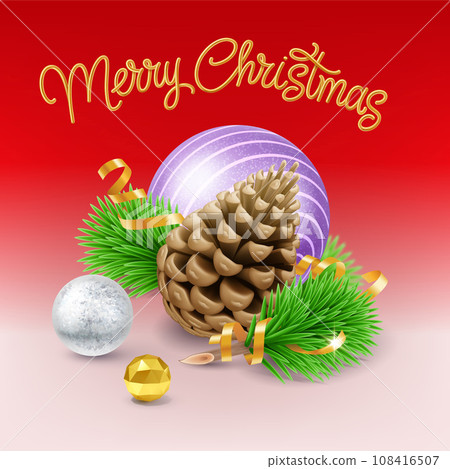 Merry christmas card a red background 108416507