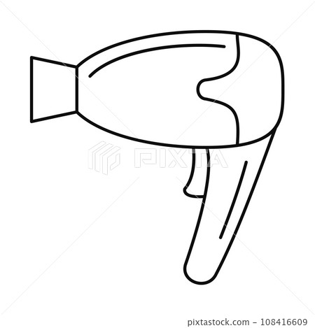 Home hair dryer icon. Outline home hair dryer vector icon for web design isolated on white background 108416609