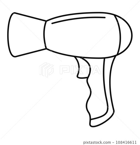 Modern hair dryer icon. Outline modern hair dryer vector icon for web design isolated on white background Modern hair dryer icon. Outline modern hair dryer vector icon for web design isolated on white background 108416611