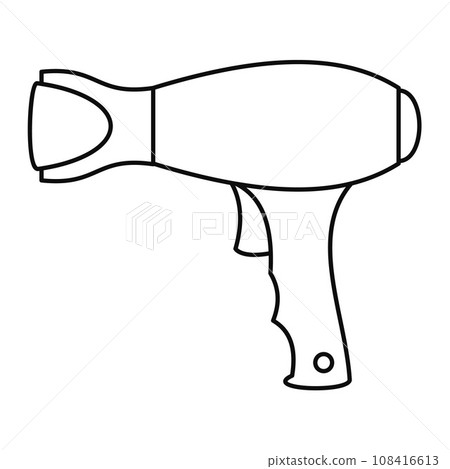 Woman hair dryer icon. Outline woman hair dryer vector icon for web design isolated on white background Woman hair dryer icon. Outline woman hair dryer vector icon for web design isolated on white background 108416613