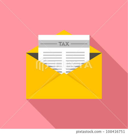 Tax mail icon. Flat illustration of tax mail vector icon for web design Tax mail icon. Flat illustration of tax mail vector icon for web design 108416751