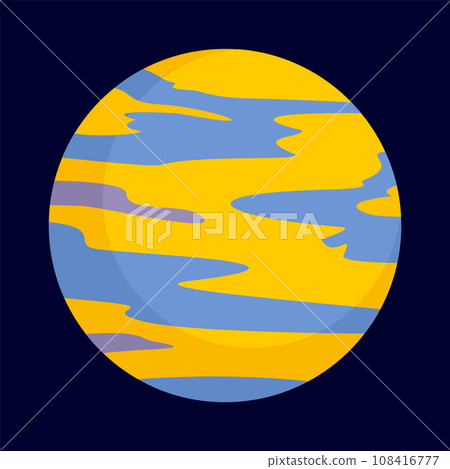 Yellow planet icon. Flat illustration of yellow planet vector icon for web design Yellow planet icon. Flat illustration of yellow planet vector icon for web design 108416777