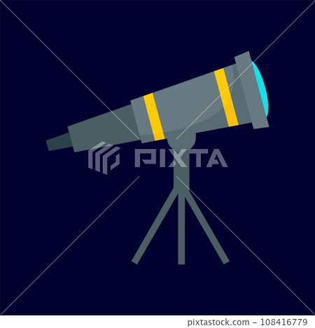 Space telescope icon. Flat illustration of space telescope vector icon for web design 108416779