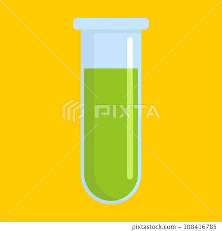 Green test tube icon. Flat illustration of green test tube vector icon for web design 108416785