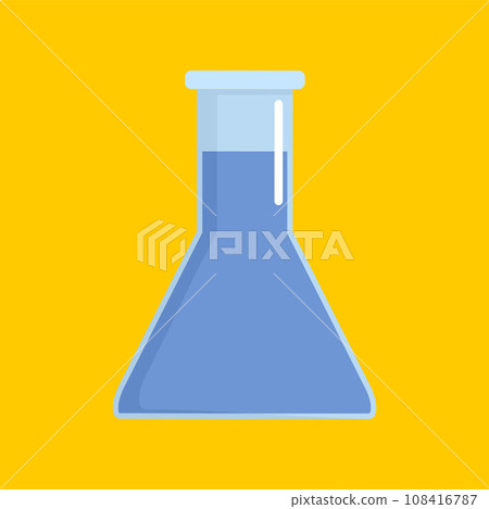 Grey flask icon. Flat illustration of grey flask vector icon for web design 108416787