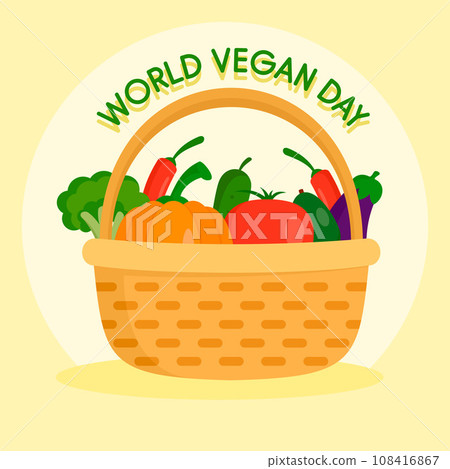 Happy vegetarian day concept background. Flat illustration of happy vegetarian day vector concept background for web design 108416867