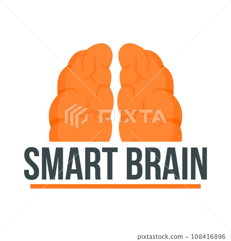 Human smart brain logo. Flat illustration of human smart brain vector logo for web design Human smart brain logo. Flat illustration of human smart brain vector logo for web design 108416896